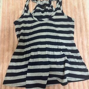 Sam & Max Black and Gray Striped Tank Top